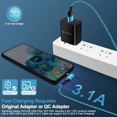 3.1A USB-C Fast Charging Cable 5 Pack 6ft for Samsung Galaxy S26 S25 Ultra