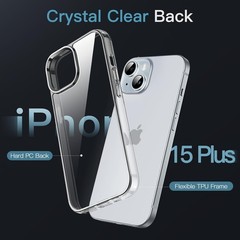 Clear Shockproof Bumper Cover Case for iPhone 15 Plus 6.7-Inch, Non-Yellowing De
