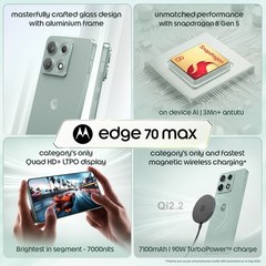 MOTOROLA Edge 70 Max (Gray, 256GB 12GB RAM)eSIM Snapdragon 8 Gen 5 NFC Unlocked.
