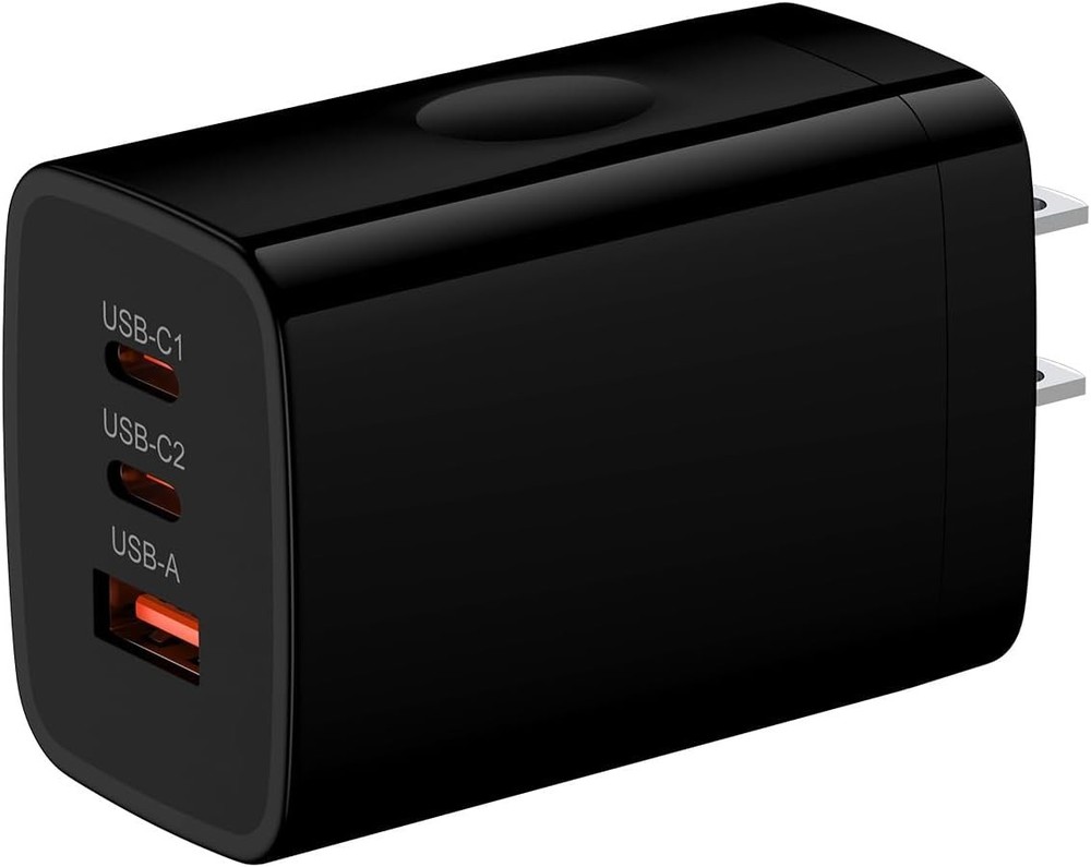 65W Super Fast Type C Charger 3-Port PD&QC Fast Charging Block Power Adapter