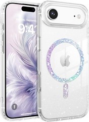 Magnetic Clear Crystal Glitter Bling iPhone 17 Air 6.5&Prime; Shockproof Cute Case