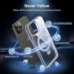 Magnetic Case for iPhone 12 Pro Max – Built-in Invisible Stand, Clear 6.7&Prime;