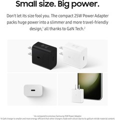 25W USB-C Fast Wall Charger for Galaxy Devices with Cable
