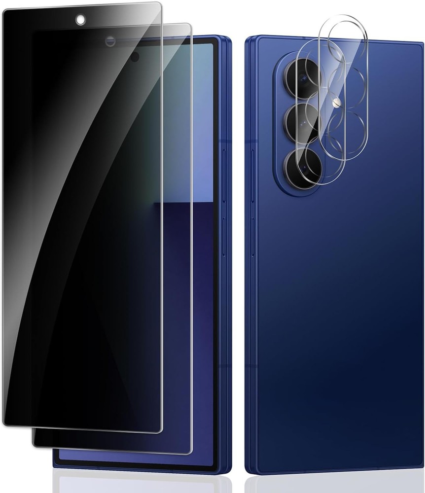 [2+2 Pack] Anti-Spy Privacy Screen & Camera Lens Protector for Samsung Galaxy Z