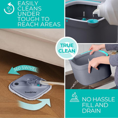 True Clean Spin Mop & Bucket System – Dual Compartment Design for Clean & Dirty