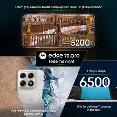 MOTOROLA edge 70 pro (Green, 256GB 8GB RAM) Factory Unlocked Smartphone