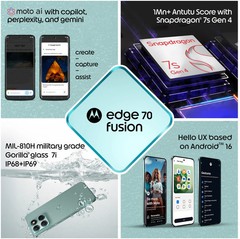 MOTOROLA Edge 70 Fusion (BLUE SURF, 8+128GB) Snapdragon® 7s Gen 4 Global version