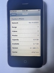 iPhone 3G 8GB Black (AT&T) A1241 GSM MB702LL iOS 4.1 tested w Apps Working READ!