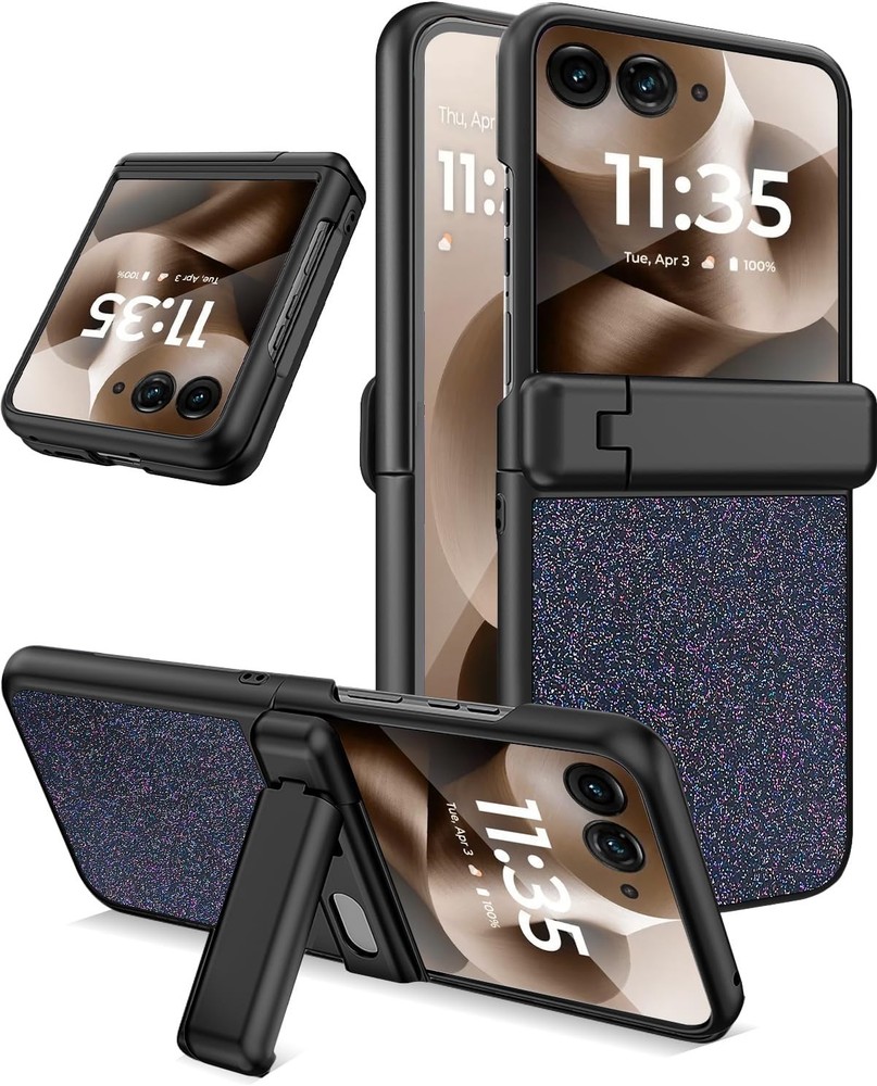 For Motorola Razr Ultra 2025 Case, Kickstand, Bling Luxury Slim Leather