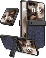 For Motorola Razr Ultra 2025 Case, Kickstand, Bling Luxury Slim Leather