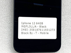 **FOR PARTS** Apple iPhone 12 MGFL3LL/A, 64GB Black – LOCK T Mobile