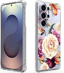 Samsung Galaxy S26 Ultra Case: Women Girls Flower Floral Flexible TPU Rubber Cov