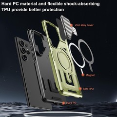 Heavy Duty Shockproof Case for Galaxy S25 Ultra with Kickstand, Military Grade