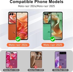 Heavy Duty Shockproof Case for Motorola Razr 2024/Razr 2025 with Kickstand, Rose