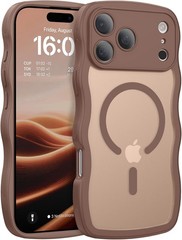 Cute Wavy Matte Anti-Slip Bumper Case for iPhone 17 Pro Max 6.9&Prime; Protective Cove