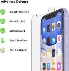 Screen Protector for Apple iPhone 11 6.1 Inch Anti Microbial Easy Align Tray