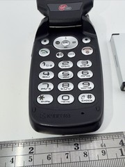 Kyocera Virgin Mobile White & Black Wireless Color Screen Cellular Flip Phone
