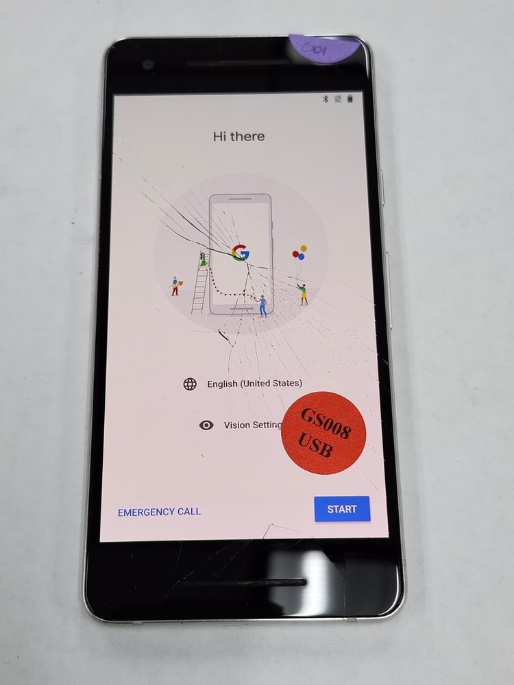 DEFECTIVE – Google Pixel 2 – 64 GB – White – Unlocked – G011C – 12315