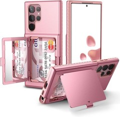 Samsung Galaxy S22 Ultra Case Card Holder Hidden Wallet Kickstand Defender Cover