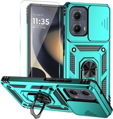 for Motorola Moto Edge 2024 Case with Tempered Glass Screen Protector Multicolor
