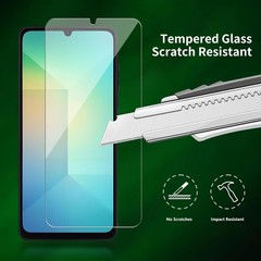 2 Pack Samsung Galaxy A06 / SM-A065F Screen Protector, Tempered-Glass, Case Frie
