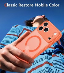 iPhone 17 Pro-Max Case: Slim Magnetic Orange Cover with Screen Protector