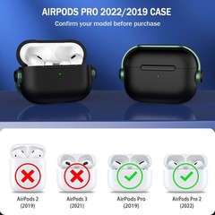 Protective Case Cover for Airpods Pro (1st/2nd Gen, 2019/2022/2023) + Cleaning K
