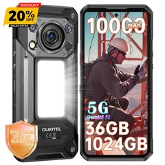 OUKITEL WP500 Rugged Smartphone 36GB+1024GB Android 16 NFC Anti Leakage Button