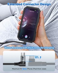 Right Angle USB C Cable 2Pack, [2FT/0.6m] Short 90 Degree USB-A to USB-C 2.0