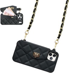 Wallet Phone Case for iPhone 17 Pro Max, Cute Light Luxury Bag Design, Black
