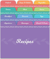 Recipe Card Dividers – 24 Tabs per Set, Works with 4×6 Inch Cards, Helps Organiz