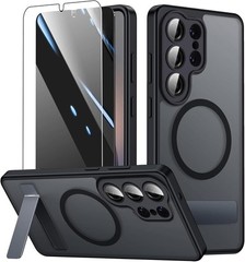 Magnetic for Samsung Galaxy S25 Ultra Case with Stand and Screen Protector, Clea