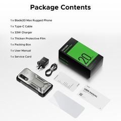 DOOGEE Blade20Max Rugged Smartphone 36GB+1TB Android 15 11800mAh 33W 6.6inch NFC