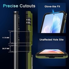 Olive Green Military Grade Shockproof Case for Samsung Galaxy S25 FE with Kickst