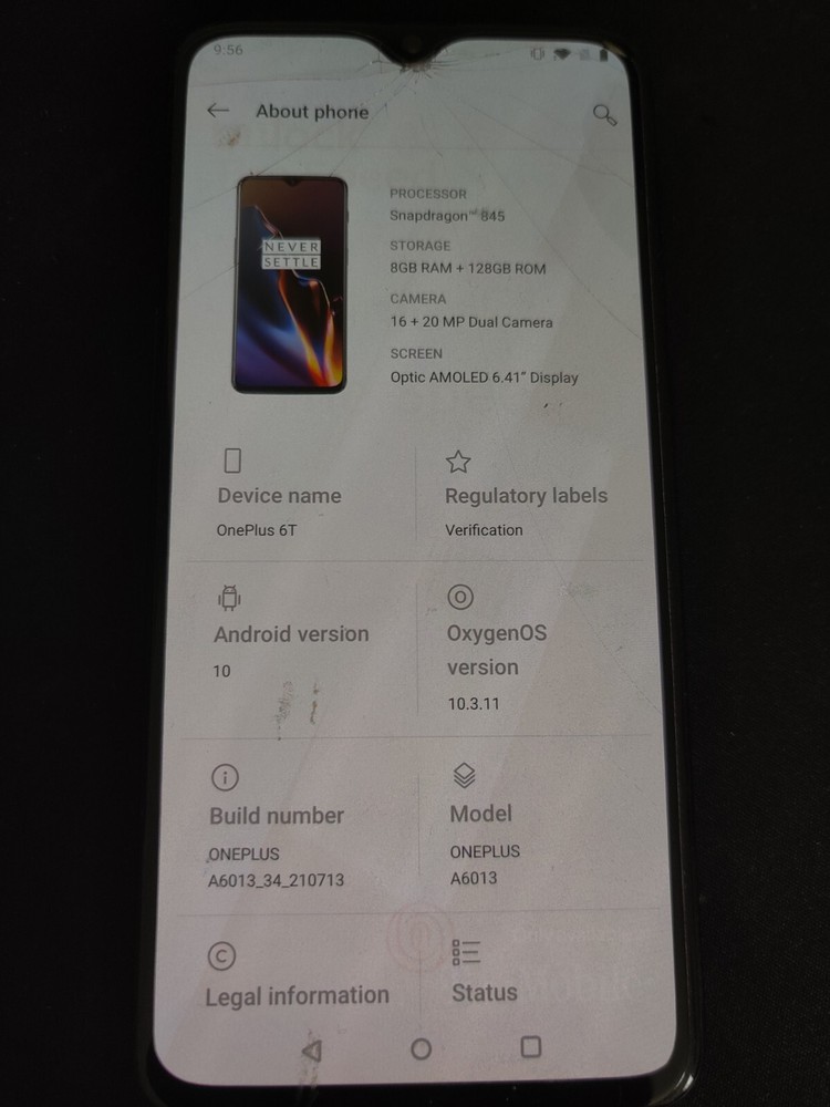 One Plus 6T – 128GB – Mirror Black (Unlocked) (8GB RAM)