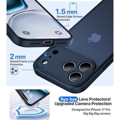 iPhone 17 Pro Case – Military Grade Shockproof, Ultra Slim, Matte Blue