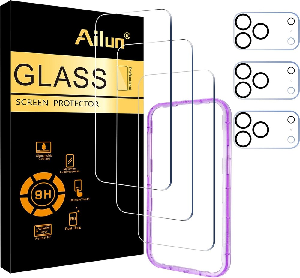6.9 inch 3 Pack Screen Protector for iPhone 17 Pro Max + Camera Lens Protector