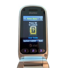 Pantech Breeze III 3 Gray Blue AT&T P2030 Basic Flip Camera Cell Phone Bundle