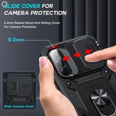 for Samsung A57 Case Screen Protector Military Grade with Stand,Magnetic Support