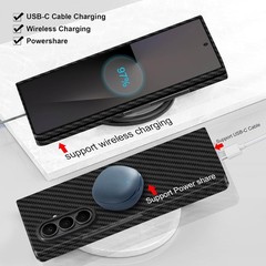 Thin Carbon Fiber Cover Case for Samsung Galaxy Z Fold 7, 1500D Aramid Fiber Sli
