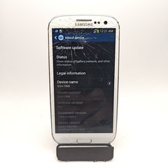 Samsung Galaxy S3 SGH-T999 Smartphone (T-Mobile) – 16GB White – CRACKED #3588