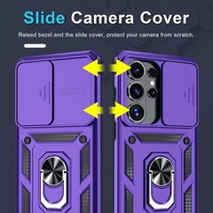 Heavy Duty Purple Case for Samsung Galaxy S26 Ultra with Camera Cover