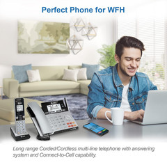 TL86103 2-Line Corded/Cordless Phone System for Small Business with Answering Ma