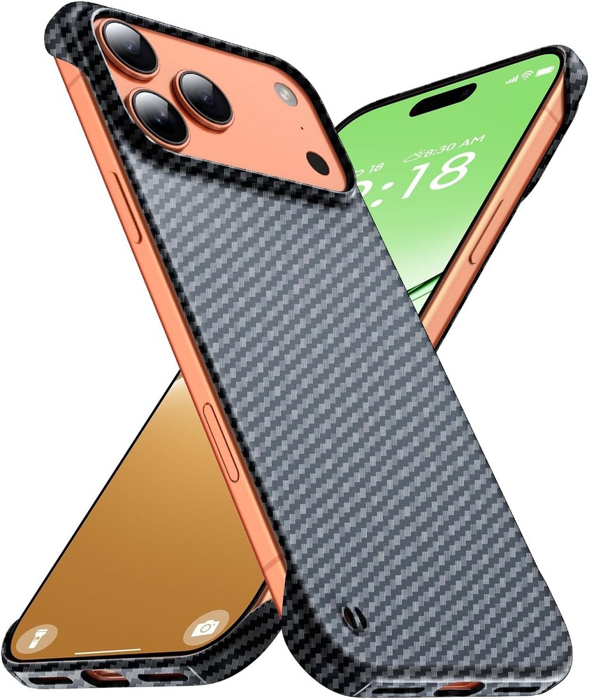 Ultra-Thin Frosted Soft Touch Skin Borderless Carbon Fiber Bump Texture Case for