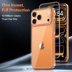 iPhone 17 Pro Max Case, Slim Shockproof Clear Case with Full Camera Protection