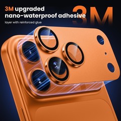 Camera Lens Protector for iPhone 17 Pro Max – Metal Aluminum Alloy, Orange Titan