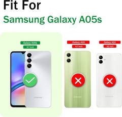 Samsung Galaxy A05s-4G Case with Screen Protector, Slide Camera Cover, Red