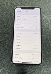 Apple iPhone X – 256 GB – Silver (AT&T) 95% Batt. – Excellent Condition