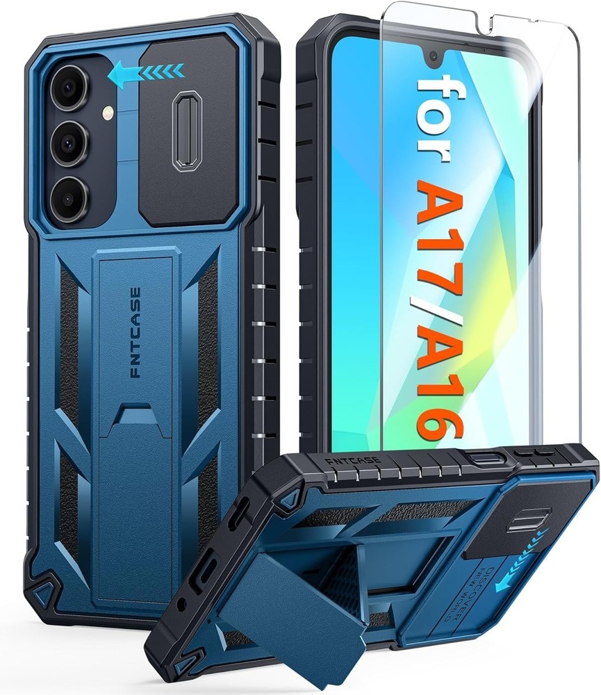 For Samsung Galaxy A17 5G Clear Case with Military-Grade, Slide Camera Cover