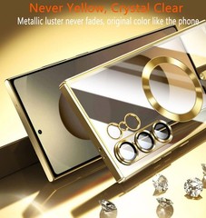 KEKBOXQ Gold Magnetic Case for Samsung Galaxy S26 Ultra with 2X Screen Protector